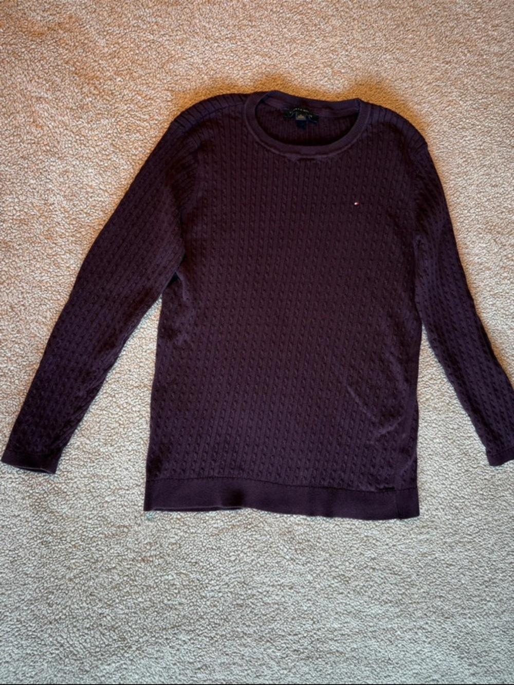 Tommy Hilfiger Women’s Crewneck Cable Knit Sweater - Plum